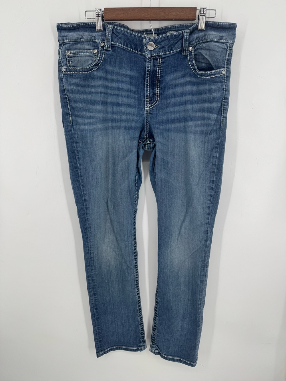 BKE Buckle Women's Dakota Denim Blue Straight Leg Jeans Plus Size 36 X 31.5